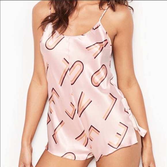 VS | LOVE Satin Sleep Romper - Picture 2 of 3